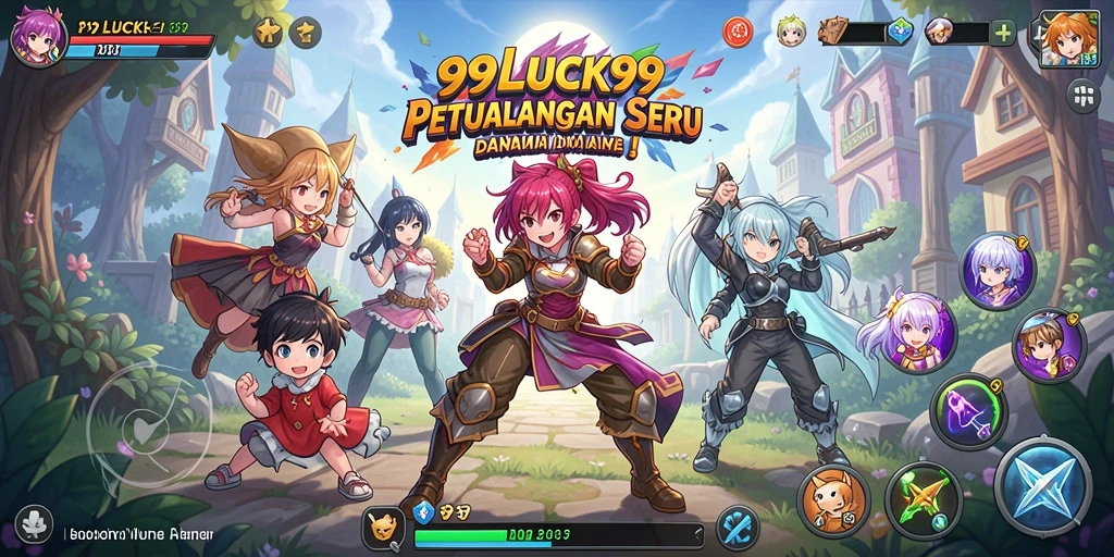 Tampilan menawan dari pertarungan dalam game Anime 99LUCK99.