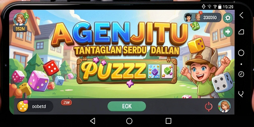 Tampilan gameplay AGENJITU yang menantang dan penuh warna.