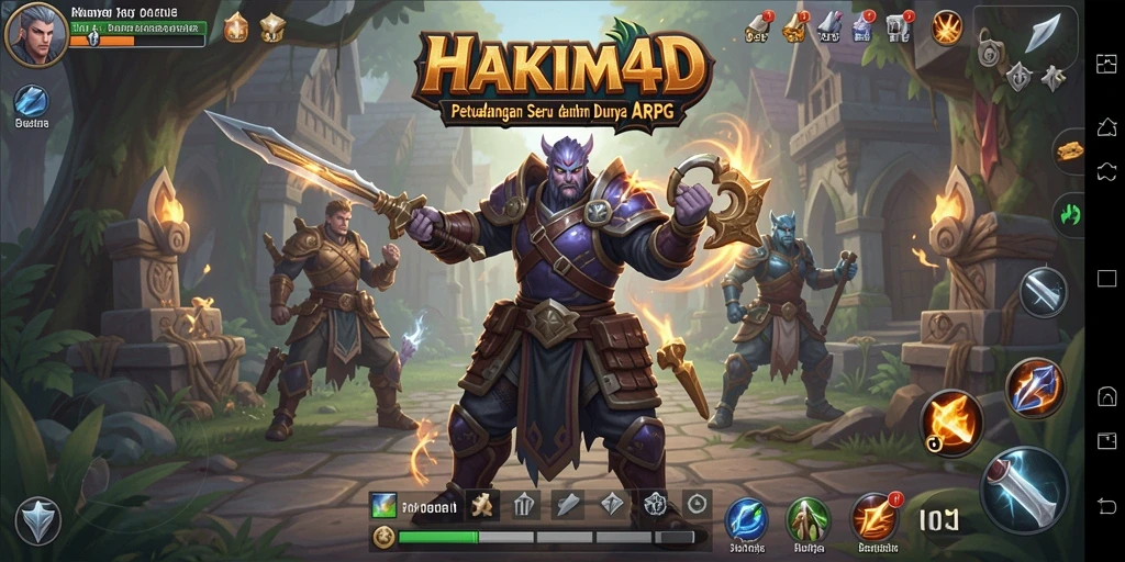 Gameplay HAKIM4D yang mendebarkan dengan karakter ARPG yang menarik.