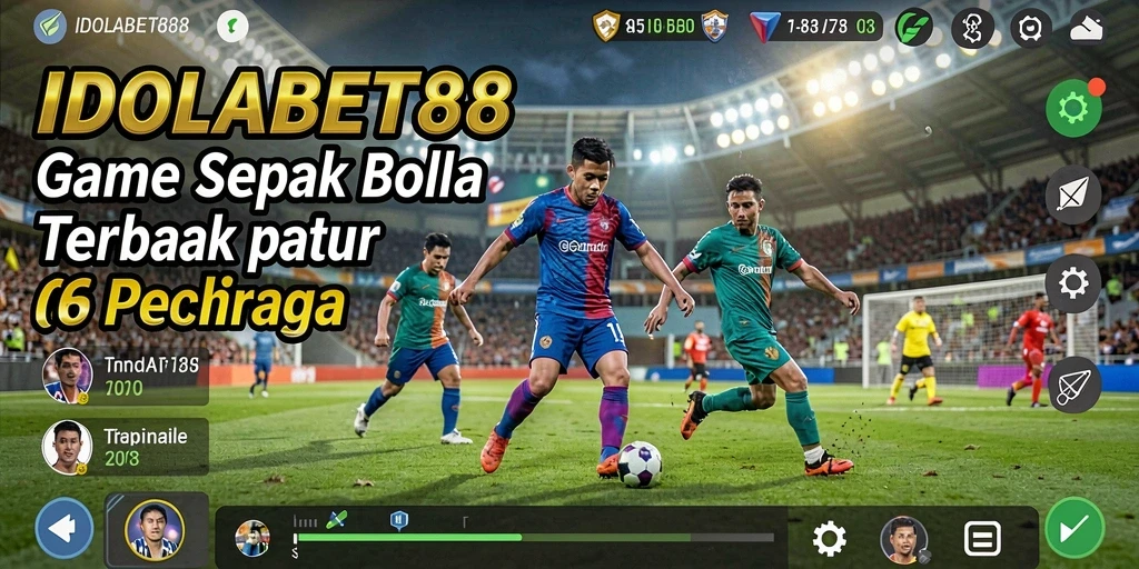 Screenshot IDOLABET88 menampilkan aksi seru pertandingan sepak bola yang kompetitif.