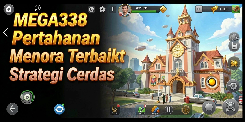 Screenshot menunjukkan aksi dinamis dalam gameplay Tower Defense MEGA338.