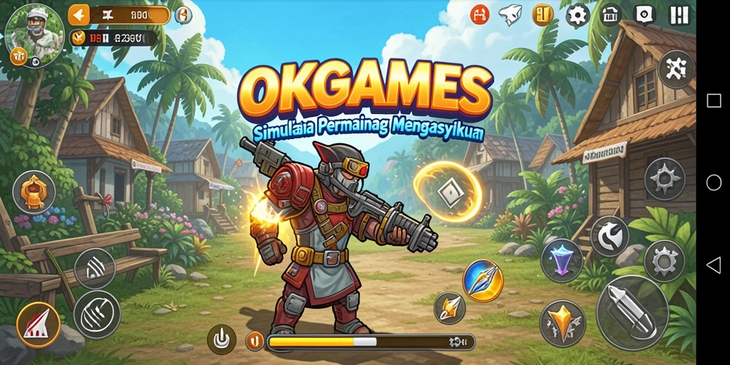 Screenshot gameplay menunjukkan berbagai skenario menarik dalam OKGAMES.