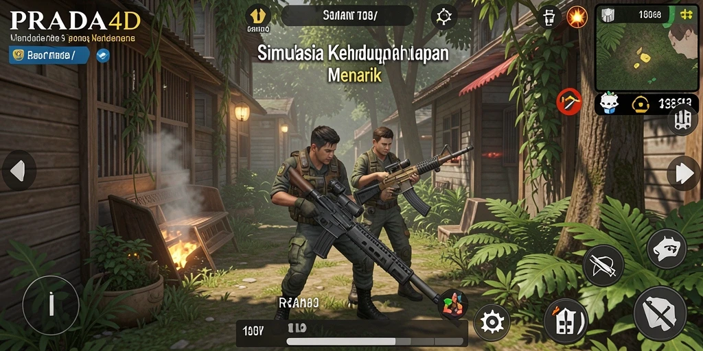 Tangkapan layar PRADA4D yang menunjukkan gameplay menarik dalam simulasi kehidupan.