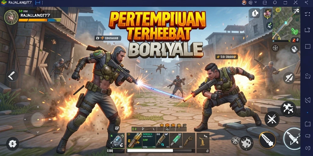Tampilan gameplay RAJALANGIT77 yang mendebarkan dalam pertempuran Battle Royale.