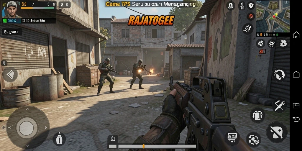 Screenshot gameplay RAJATOGEL menampilkan aksi seru di medan perang.