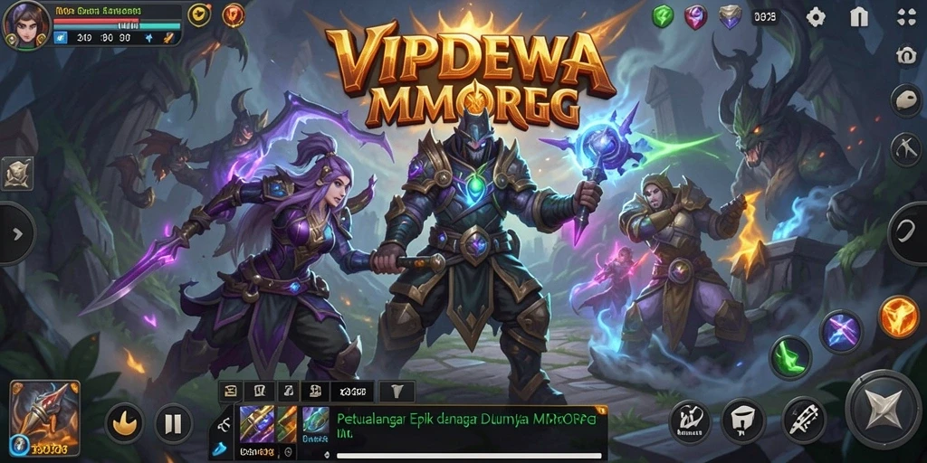 Tampilan gameplay seru di dunia fantasi MMORPG.