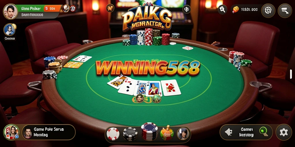 Screenshot gameplay WINNING568 dengan tampilan Poker menarik.