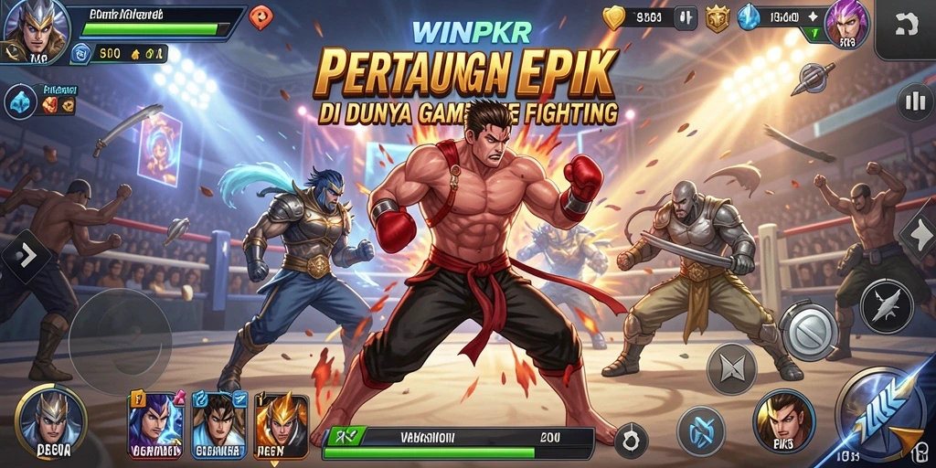 Screenshot gameplay WINPKR menampilkan aksi pertarungan yang mendebarkan.