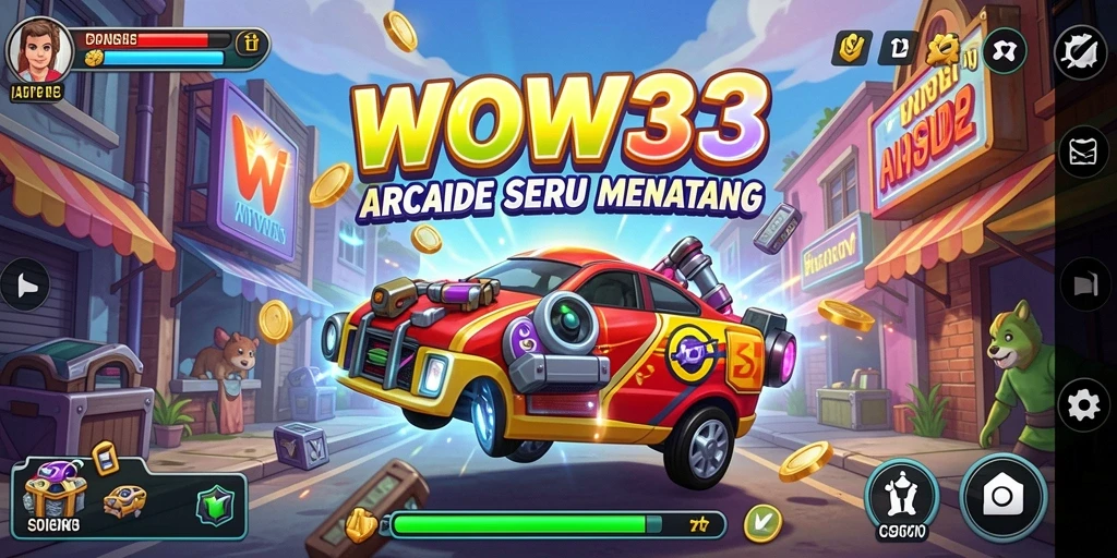 Tampilan gameplay Arcade yang menarik dan penuh warna.
