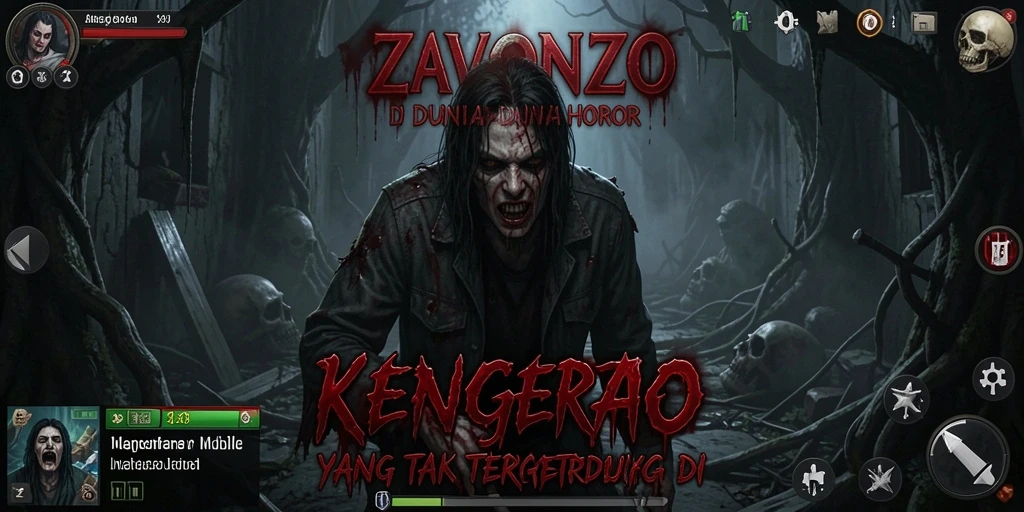 Screenshot menampilkan atmosfer gelap dan mencekam dari gameplay ZAVONZO.